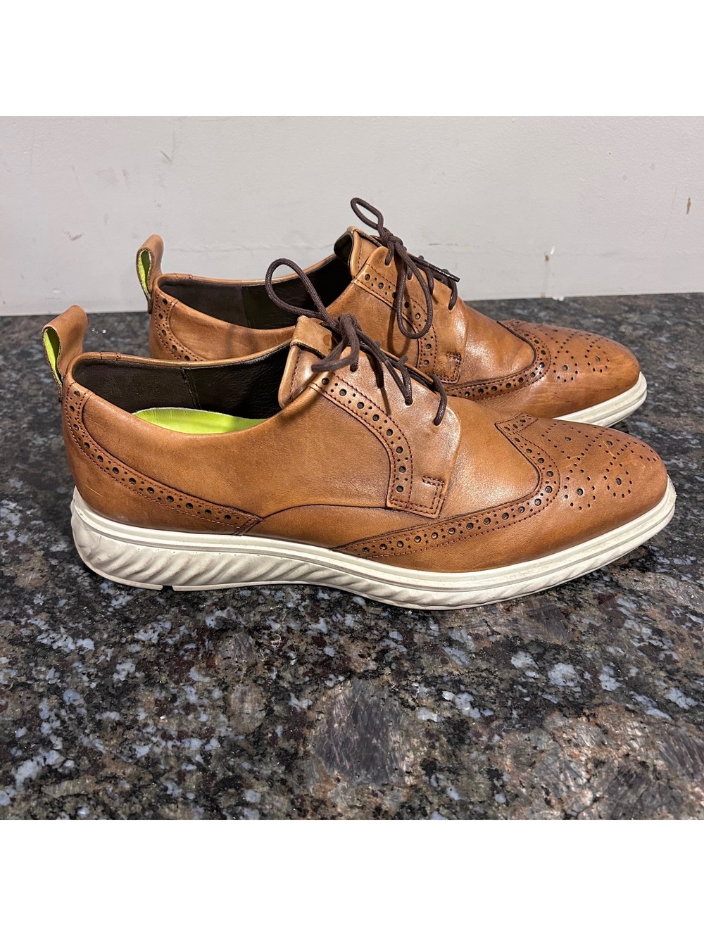 Ecco ST.1 Hybrid Lite Wingtip Oxford Men's EU 45 US 11 Comfort Dress Shoes Brown
